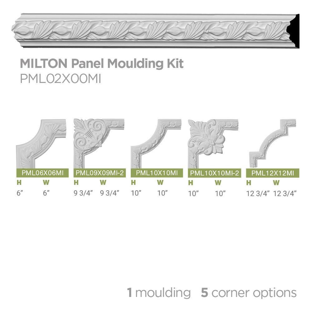 White Polyurethane Milton Running Leaf Crown Moulding, 94.5" Length