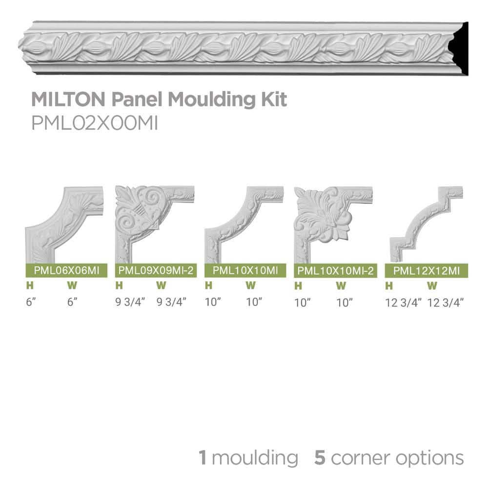 6" White Polyurethane Running Leaf Crown Moulding Corner