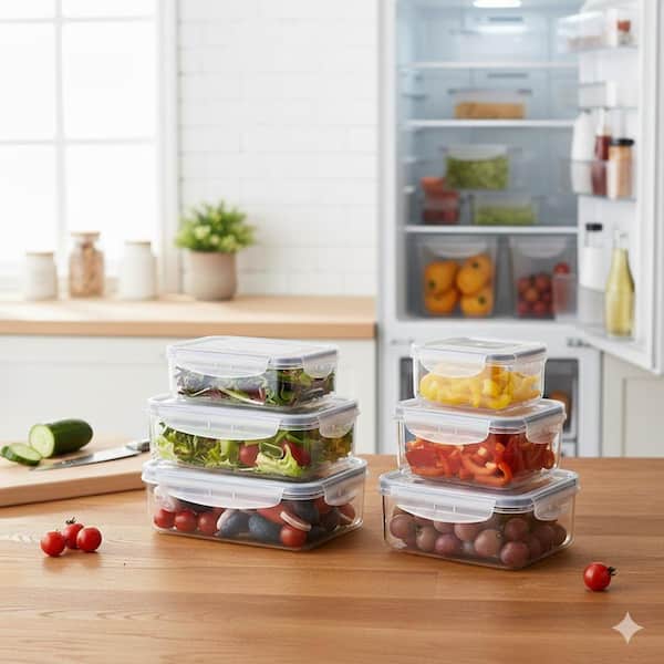 Airtight Plastic Food Storage Containers with Lids 40 Pack Stackable Leakproof Microwave Safe Meal Prep Set