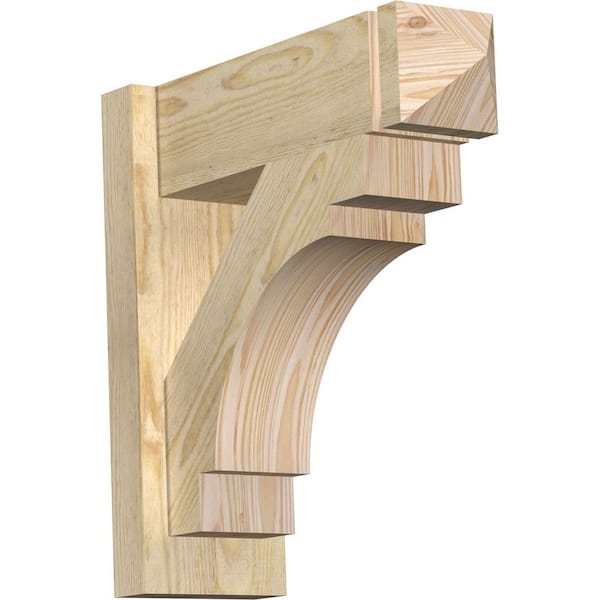 Ekena Millwork 6 in. x 18 in. x 18 in. Douglas Fir Merced Arts and Crafts Rough Sawn Outlooker