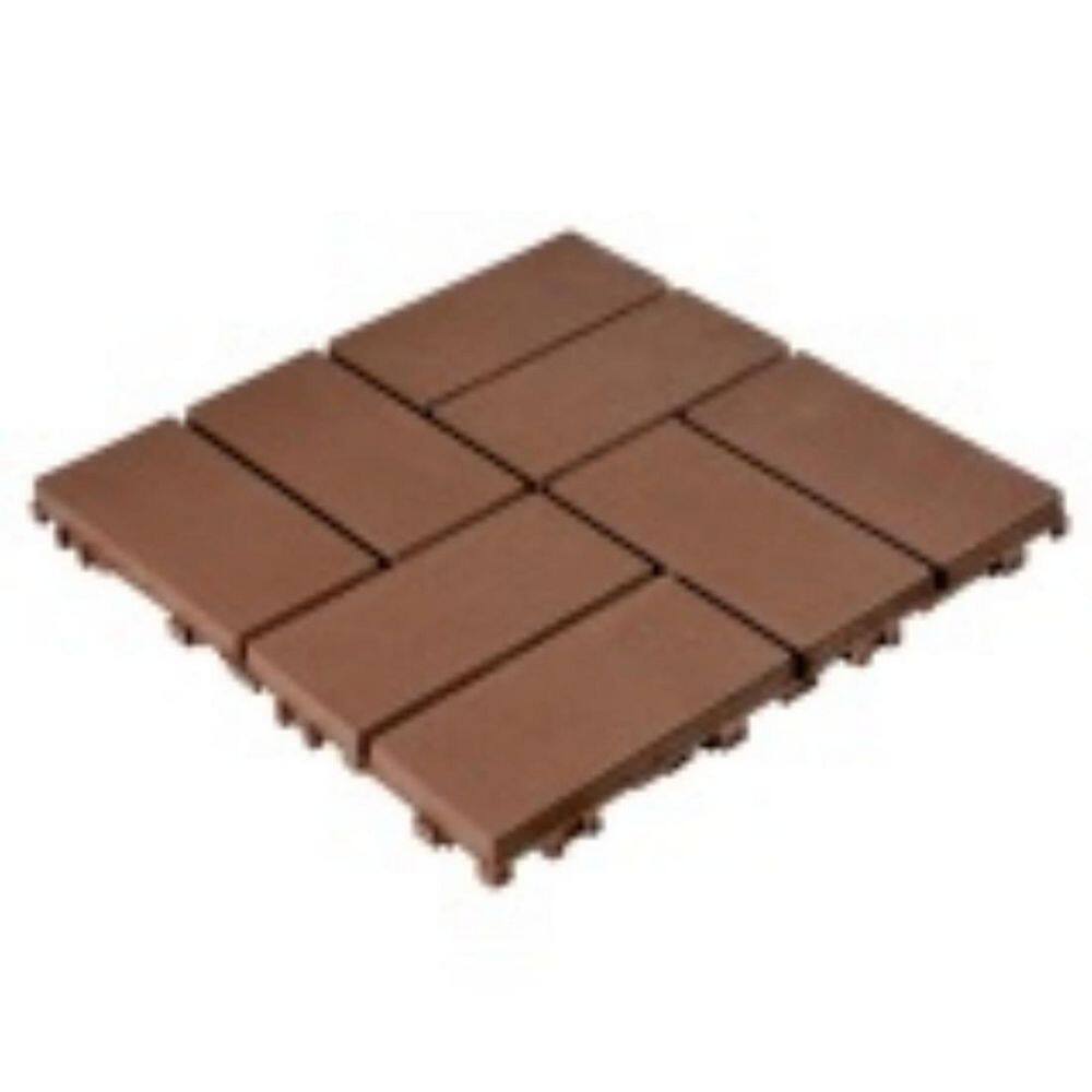 1 ft. x 1 ft. Quick Deck PVC Plastic Interlocking Deck Tile in Brown (44 sq. ft. per Box) price history on PriceWatchPro