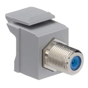 QuickPort F-Type Nickel-Plated Connector, Gray
