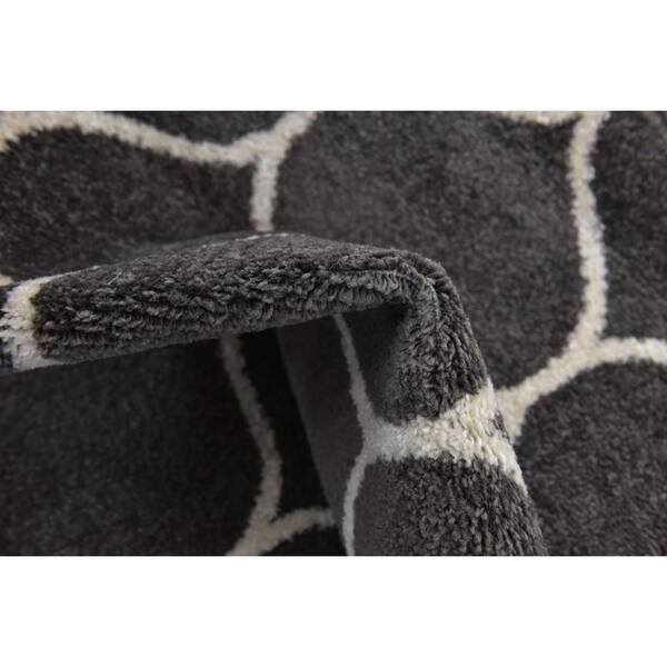 Trellis Frieze Rounded Dark Gray 4' 0 x 6' 0 Area Rug