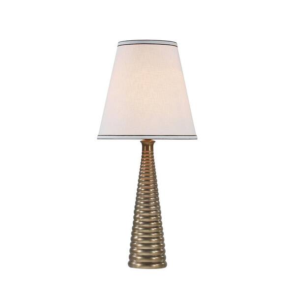 brass table lamp with shade