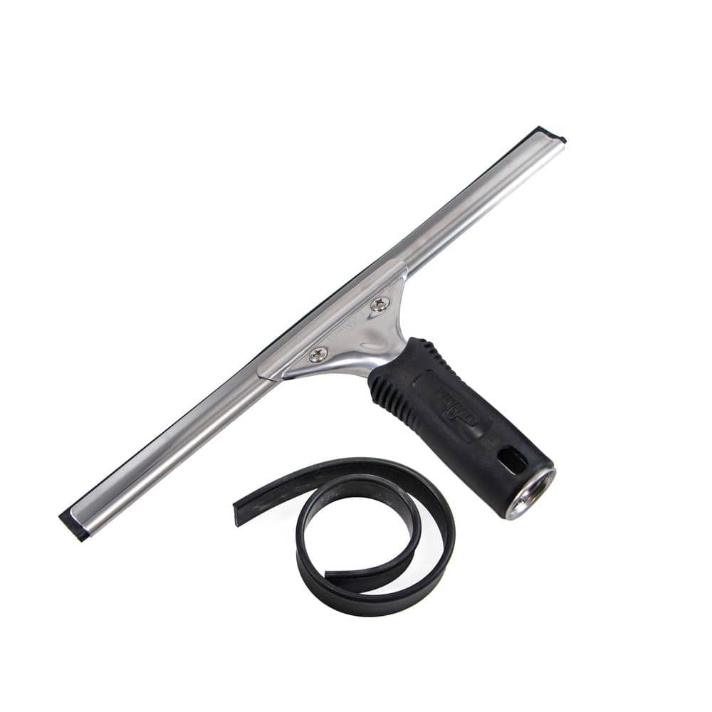 12-inch Stainless Steel and Plastic Window Squeegee with Rubber Blade