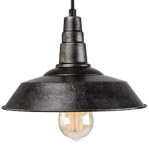 Barnyard III 1-Light Rustic Black Barn Light Dining Kitchen Island Adjustable Pendant with Dome Shade