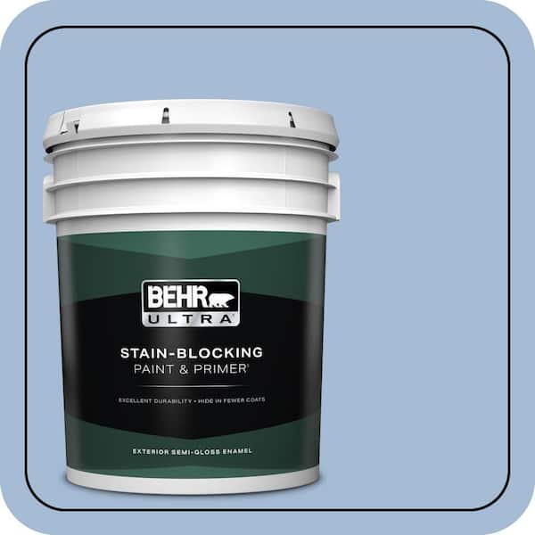 BEHR ULTRA 5 gal. #M530-3 Perennial Blue Semi-Gloss Enamel Exterior Paint & Primer