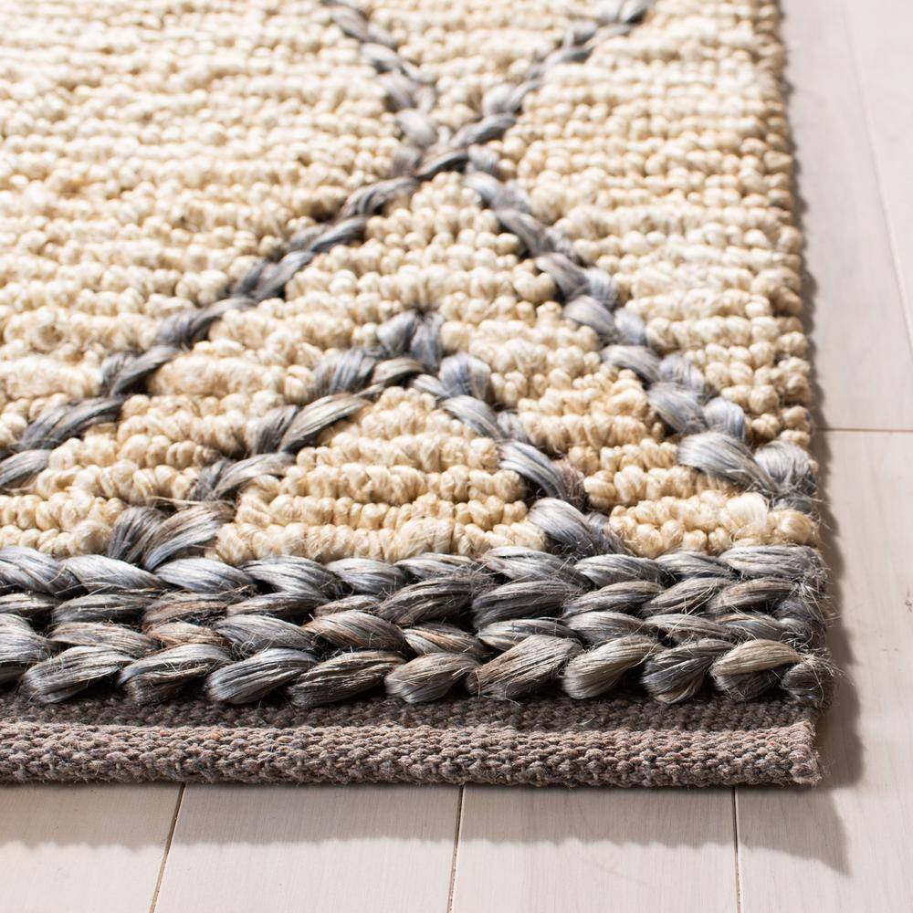Natural Gray Hand-Knotted Cotton 8' x 10' Area Rug