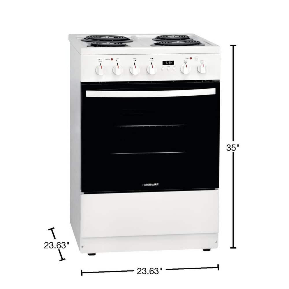 24-inch White Porcelain-Enamel Freestanding Electric Range