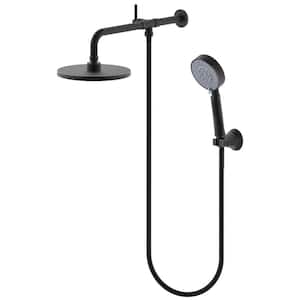 Single-Handle 5-Spray 1.8 GPM Shower Faucet with 8 in. Round Shower Head in Matte Black