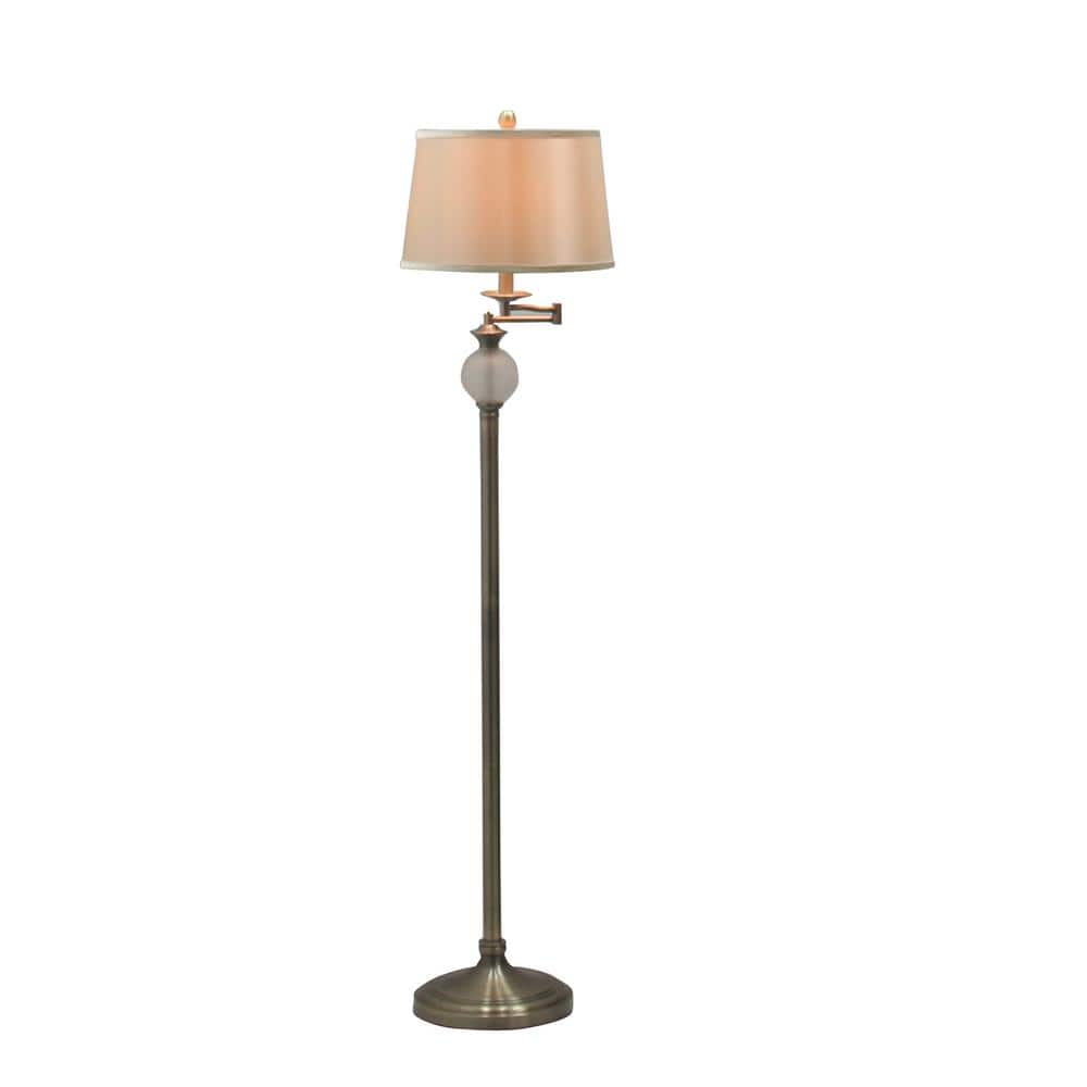 antique brass and glass floor lamp