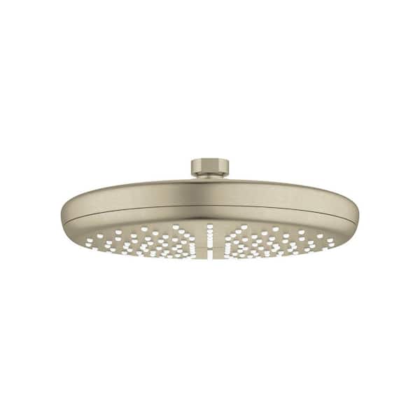 GROHE Tempesta 1-Spray 8.3 in. Single Wall Mount Fixed Rain Shower Head in Brushed Nickel