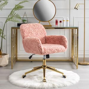Pink Modern Velvet Material Adjustable Height 360° Office Chair