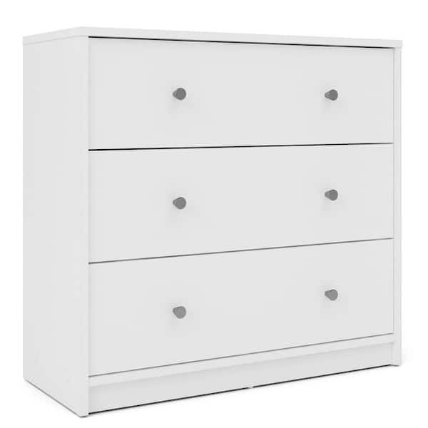 Portland 3-Drawer White Chest of Drawers