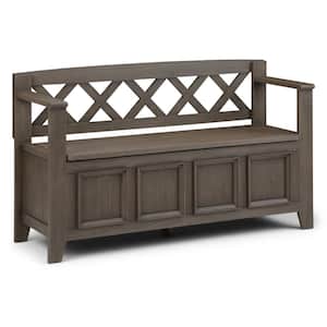 Amherst Solid Wood 48 in. Wide Transitional Entryway Storage Bench in Farmhouse GreyDining Bench