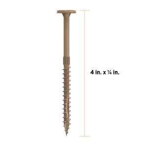 1/4 in. x 4 in. Star Drive Flat Head Multi-Purpose Structural Wood Screw - PROTECH Ultra 4 Exterior Coated (50-Pack)