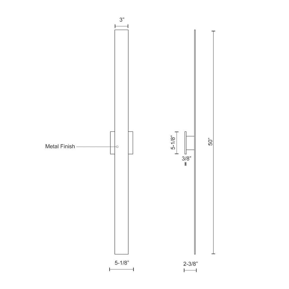 Vesta 50'' White Aluminum LED Dimmable Wallchiere