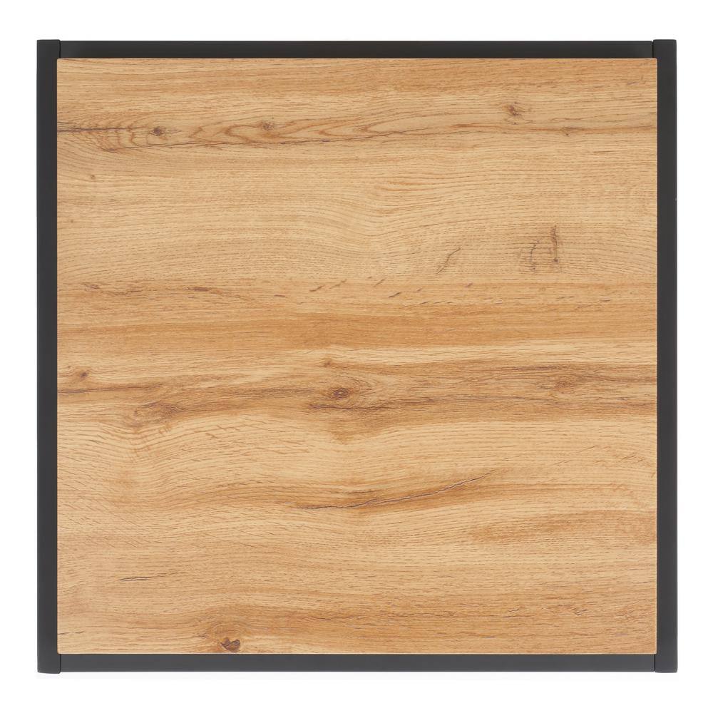 Edgefield 21.3 in. Natural/Black Square Wood End Table - thumbnail 4