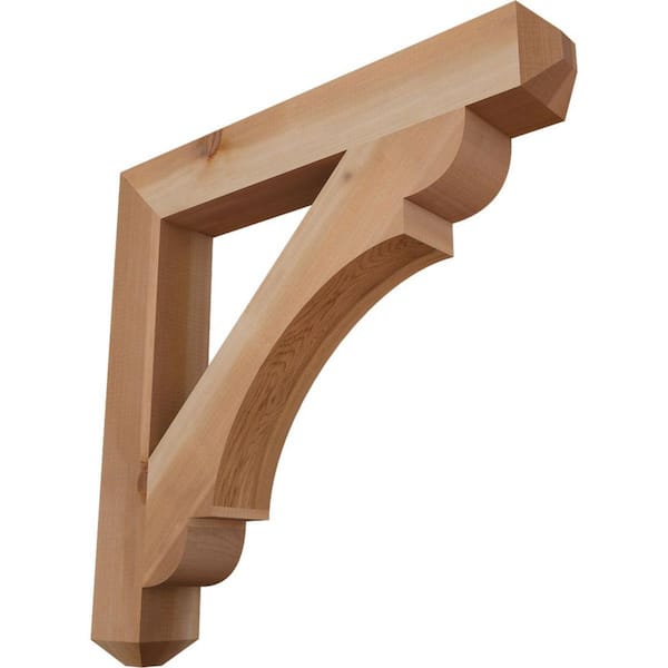 Ekena Millwork 3.5 in. x 28 in. x 28 in. Western Red Cedar Olympic Craftsman Smooth Bracket