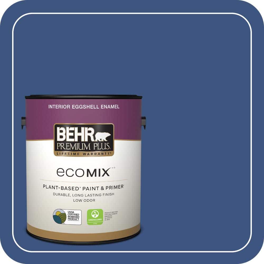 1 gal. #S-G-600 Deep Azure Eggshell Enamel EcoMix Plant-Based Interior Paint & Primer price history on PriceWatchPro