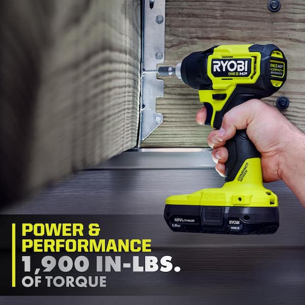 RYOBI - ONE+ HP 18V Brushless Cordless Compact 1/2 in. Drill and Impact Driver Kit with (2) 1.5 Ah Batteries, Charger, and Bag