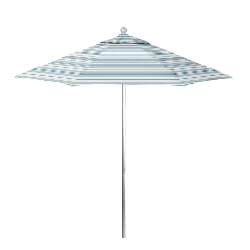 California Umbrella 9 ft. Silver Anodized Aluminum Market Patio ...