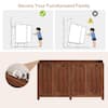 BYBLIGHT Ahlivia Brown Wood 57 in. Buffet Cabinet Long Sideboard Cabinet with Adjustable Shelves BB-JW0983-SJH
