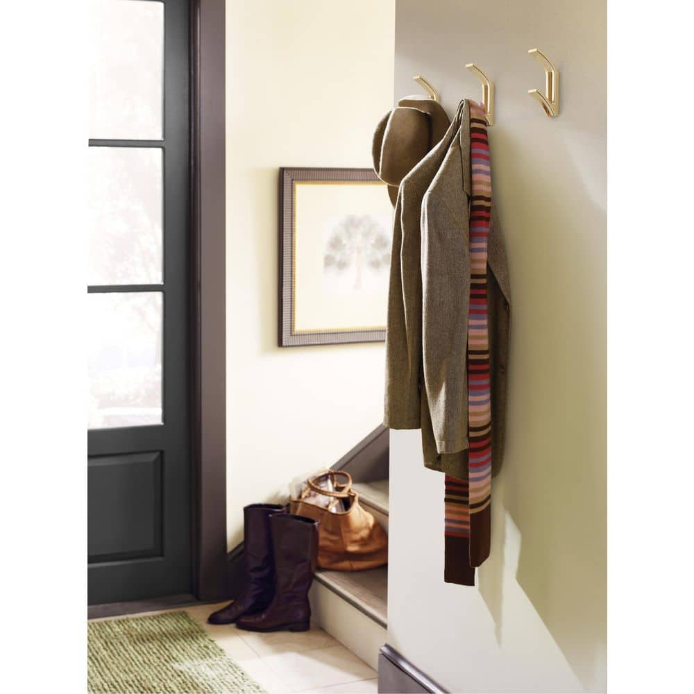 Champagne Bronze Double Prong Decorative Metal Wall Hook