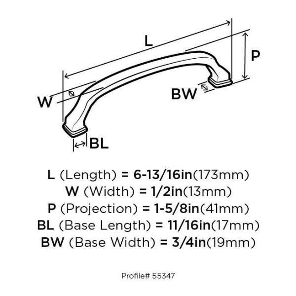 6-5/16 Inch Black Bronze Traditional Cabinet Pull