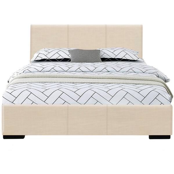 Camden Isle Abbey 79 in. W Beige King Platform Bed