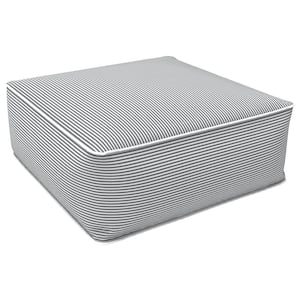 23 in. x 23 in. x 9 in. Outdoor Inflatable Portable Square Ottoman All Weather Foot Rest Stool Strip Grey