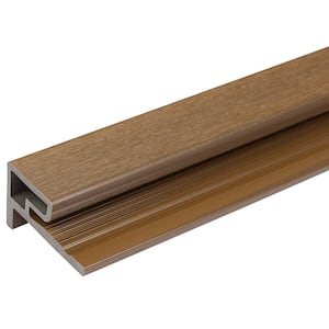 European Siding System 3.5 in. x 2.1 in. x 8 ft. Peruvian Teak Composite Siding End Trim for Belgian Board