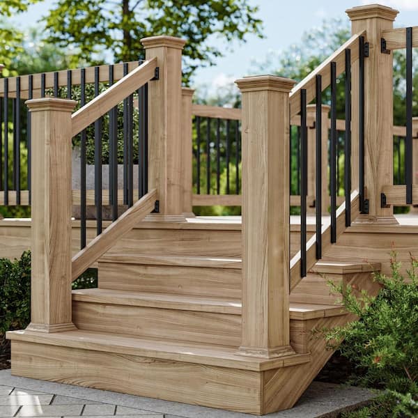 Laybus 1.02 in. x 32.25 in. Black Metal Straight Baluster, Hollow