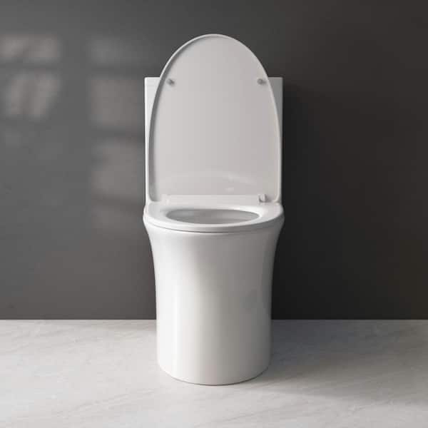 Pico 1-Piece 1.1/1.6 GPF Dual Flush Elongated Toilet in White with Siphon Jet Flush
