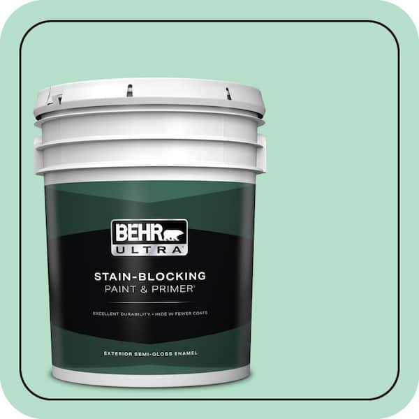 BEHR ULTRA 5 gal. #480C-3 Aqua Bay Semi-Gloss Enamel Exterior Paint & Primer