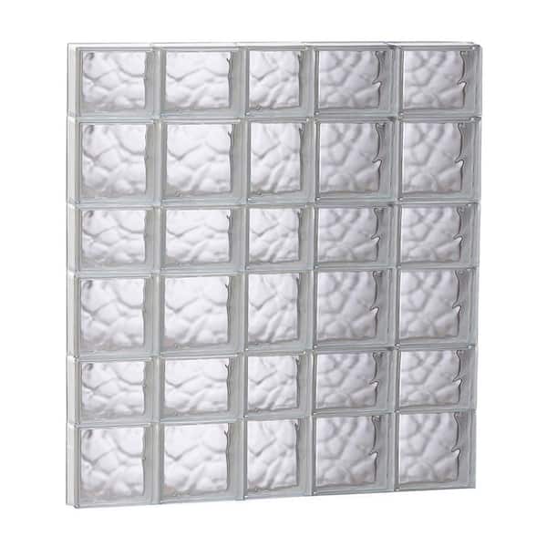 Clearly Secure 36.75 in. x 40.5 in. x 3.125 in. Frameless Wave Pattern Non-Vented Glass Block Window