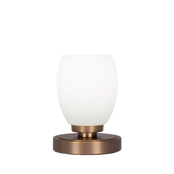 Unbranded Quincy 7.5 in. New Age Brass  Accent Lamp with Multicolored Glass Shade