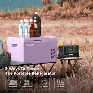 Purple 23 qt. Portable Refrigerator, 12-Volt Fridge 22L, Portable Freezer Compressor Cooler