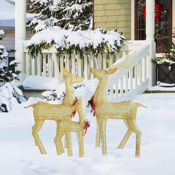 8.5' Santa's Sleigh with Two Reindeers OUTDOOR CHRISTMAS holiday Yard Decor New 