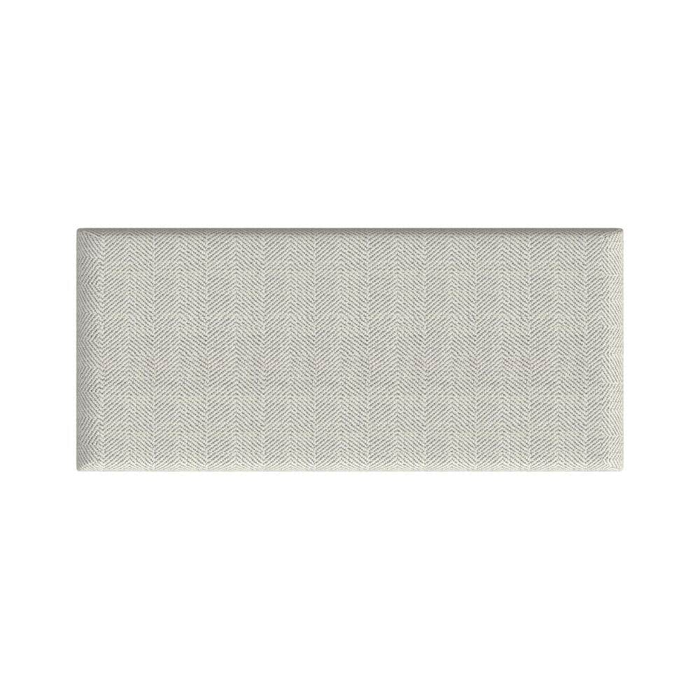 Cream Chevron Upholstered Storage Bench with Wood Legs