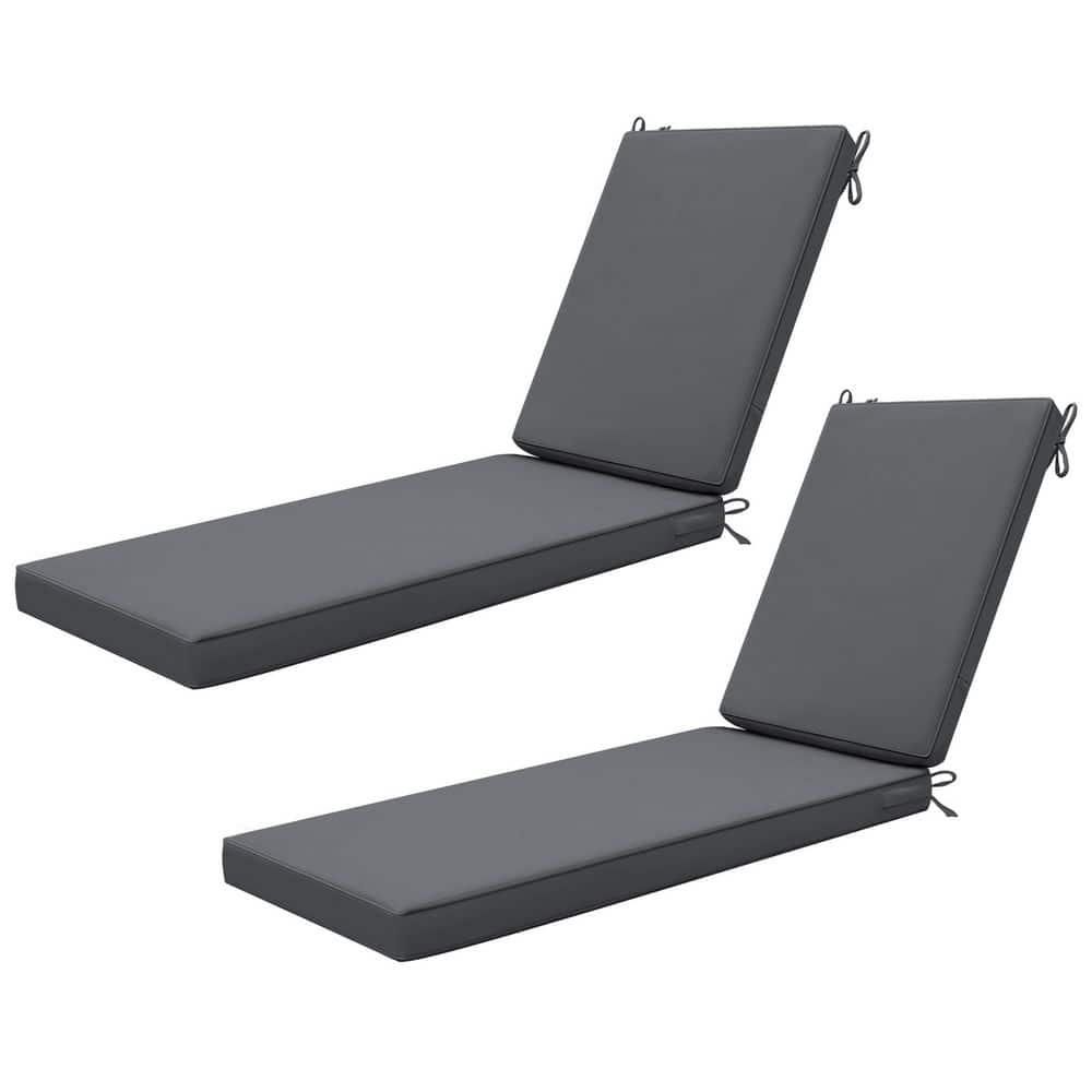 72 in. x 21 in. Waterproof Outdoor Chaise Lounge Cushion for Patio Furnitur