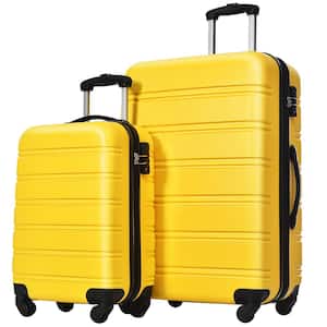 2-Piece Yellow Spinner Wheels Luggage Set
