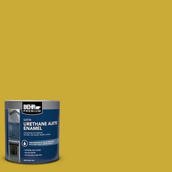 BEHR PREMIUM 1 qt. #P320-7 Sweet and Sour Satin Enamel Urethane Alkyd Interior/Exterior Paint