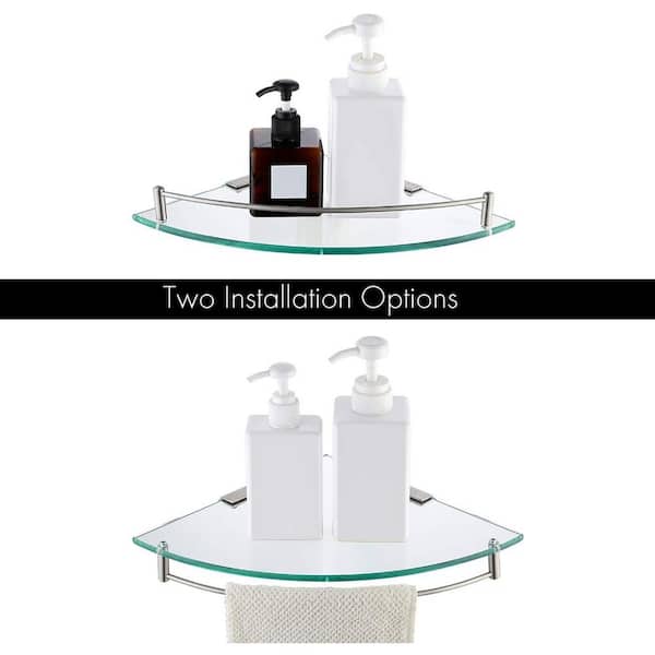 Triangle 12 Inch Shower Shelf, Wall Mount Corner Bathroom Shelf, Brush –  Shower Drains Shop