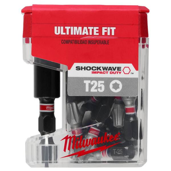 25pc Torq-Set #8 Screwdriver Bits | 2 Inch Impact Ready | 1/4 Inch Hex Shank | S2 Steel | Quick Release