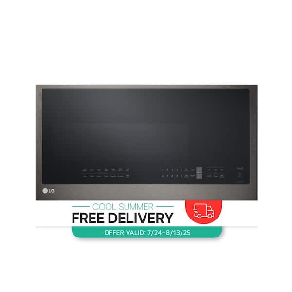 Smart 30 in. W 2.1 cu. ft. Over the Range Microwave with EasyClean 1,050-Watt in PrintProof Black Stainless Steel