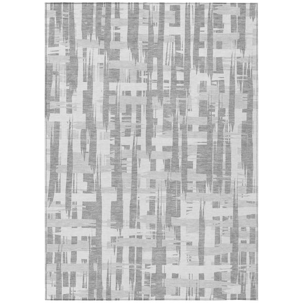 Chantille Machine Washable Indoor/Outdoor Abstract ACN1849 Gray 3 ft. x 4 ft. Area Rug