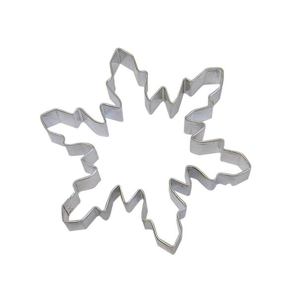 CybrTrayd 12-Piece 5 in. Snowflake Wide Tinplated Steel Cookie Cutter & Recipe