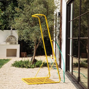 Rainey Outdoor Shower with XL Base and Waterfall Bar, Yellow