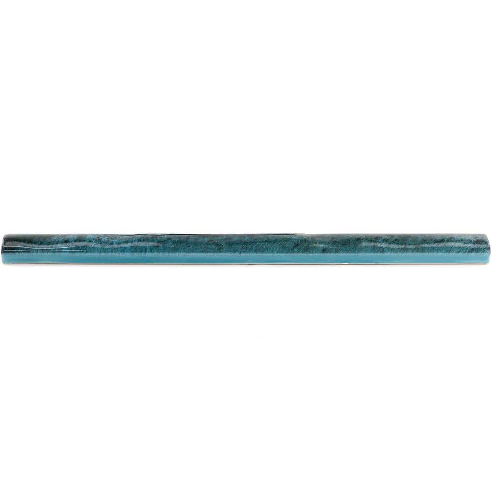 Chateau Blue Ceramic Pencil Liner Tile Trim 1x12